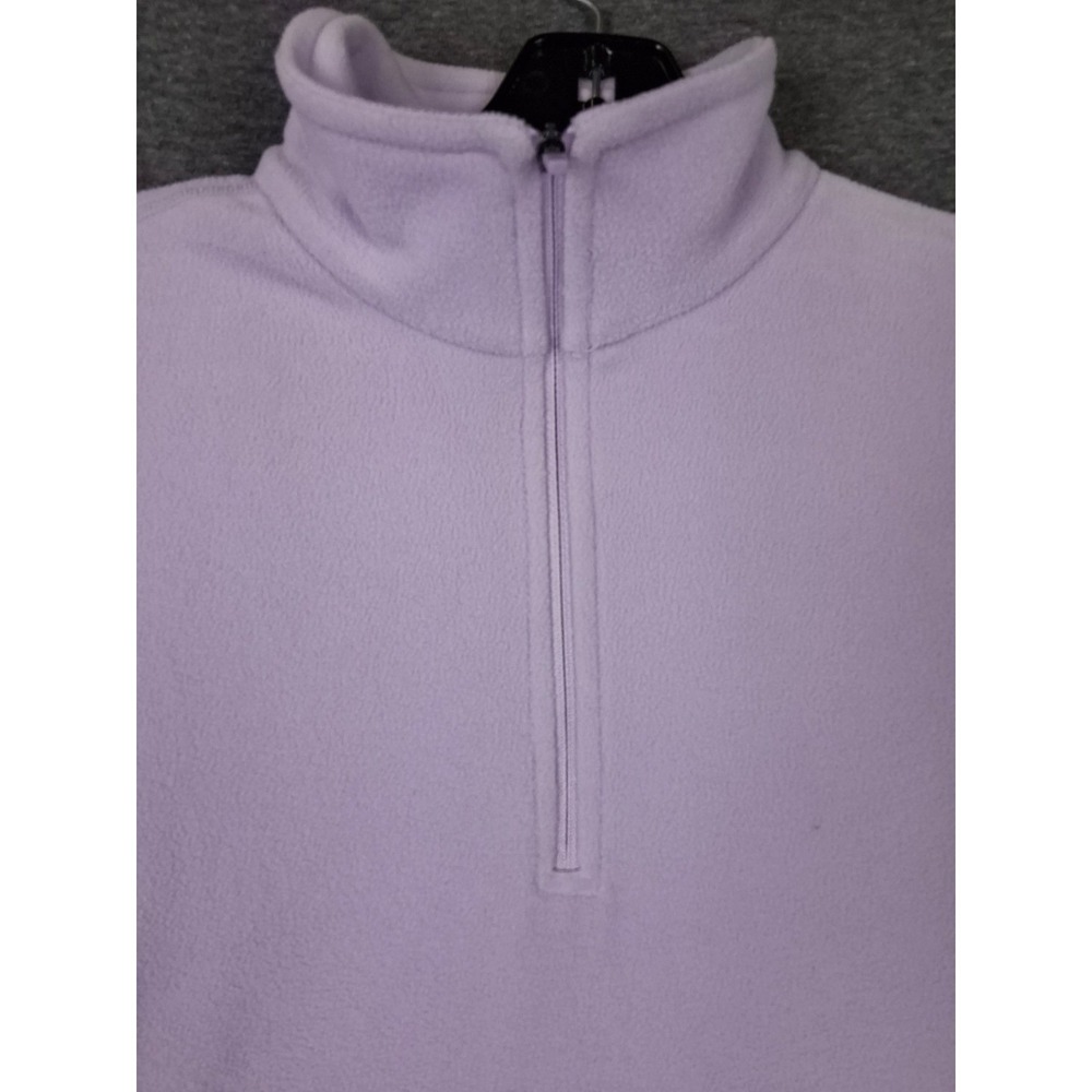 Lands End Womens‎ Jacket M Purple Lilac 1/4 Zip Fleece Gorpcore Cozy Pastel Girl